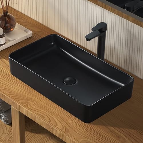 LUYI ブラック 洗面ボウル 手洗いボウル 洗面台 610x345x110