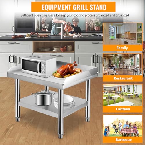 GAOMON Stainless Steel Equipment Grill Stand, 60 x 30 x 24 inch Grill Stand Table with Adjustable Storage Undershelf, Equipment Stand Grill Table, for Hotel, Home, Commercial Restaurant Kitchen