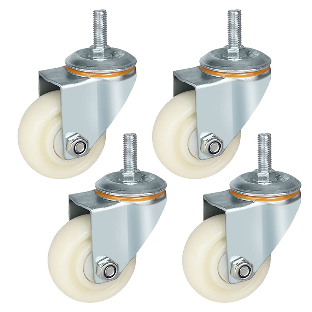 Roulettes pivotantes à frein en caoutchouc, Roulettes pivotantes en nylon avec frein 75 mm/100 mm, lot de 4 for usage industriel et domestique