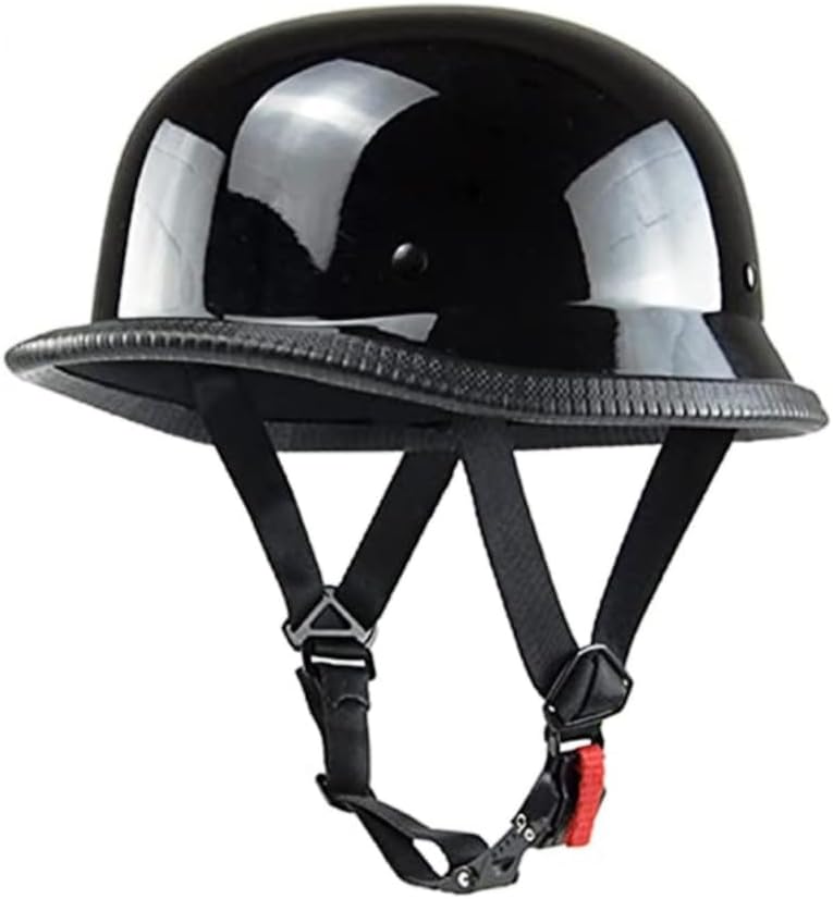 Half Helmet Novelty Skull Cap for Men Women German Style, Adult Open Face Motorcycle Helmets Blue, Retro Black/Red/Blue Half Face Helmet DOT Approved Crusier Moped Scooter