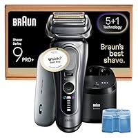 Braun Electric Shavers Series 9 PRO+ Electric Shaver Men, 5+1 Ultra Thin Precision Blades, Wet & Dry Razor for Men, Pro SensoAdapt, Up to 60 min, PowerCase, 6in1 SmartCare Center, 9677CCE, Silver