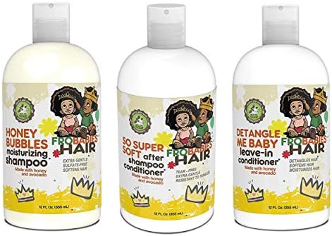 Frobabies Hair Honey Bubbles Moisturizing Shampoo, Soft Conditioner and Detangle Leave In Conditioner
