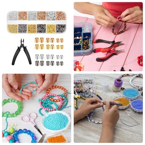 Cuentas de crimpado con alicates para hacer collares y pulseras en casa 4