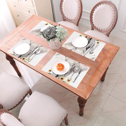 Lot de 6 sets de table imprimés de qualité supérieure résistants et lavables - 7