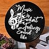 Blulu Music is What Feelings Sound Like Wooden Vinyl Records Album Wall Decor Round Record Artwork Decoration Modern Hanging Art Decor for Party Home Artist Studio #2
