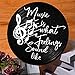 Blulu Music is What Feelings Sound Like Wooden Vinyl Records Album Wall Decor Round Record Artwork Decoration Modern Hanging Art Decor for Party Home Artist Studio