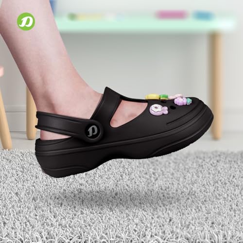 Image of DOCTOR EXTRA SOFT Women's Classic Charms Clogs /Sandals with Adjustable Back Strap for Adult | Comfortable & Light Weight | Stylish & Anti-Skid |Waterproof & Everyday Use Mules for Girls & Ladies D-511