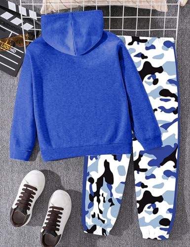 Image of Boys Clothes Boy Outfits 2-Piece Long Sleeve Hoodie and Camouflage Pants Boys Fall Winter Clothes for 6-16 Years