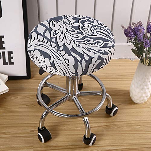 Anwuchen Stool Covers Round,4 Pack Stretch Round Bar Stool Covers Elastic Bar Stool Seat Covers Round Stool Cushion Slipcover Bar Chair Cover With Elastic Band For 13-18 Inch Round Barstools(Gray) #TOP1