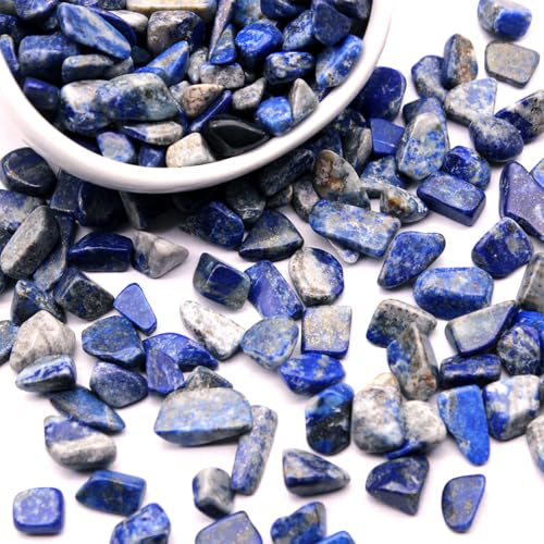 Image of WAYBER 2 Lbs /920g Deep Blue Lapis Lazuli Pebbles Irregular Decorative Stones Natural Crystal Rock Gravel for Aquarium /Fish Turtle Tank /Succulent Plants /Air Plants Decoration (Fill 1.8 Cups)
