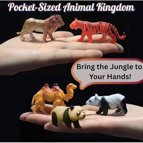 Image of GRAPHENE 31 Pcs Animal Figure Mini Jungle Toys Set Farm Cartoon Educational Toyset Wild Animal Figurines Playsets Jungle Safari Janwar Toys Birthday & Return Gifts School Project Learning for Kids