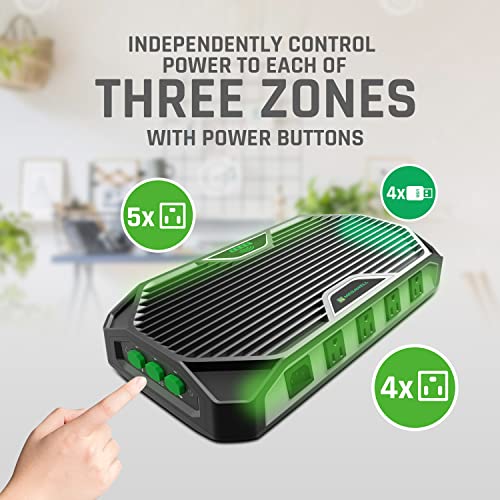 Megawell Power Strip Surge Protector Wireless Charger 9 Ac Multiple Outlets 4 Usb Charging Port 4 Ft.plug And Extension Cord For Home, Office, Travel, Computer Desktop, Phone Charging #TOP3