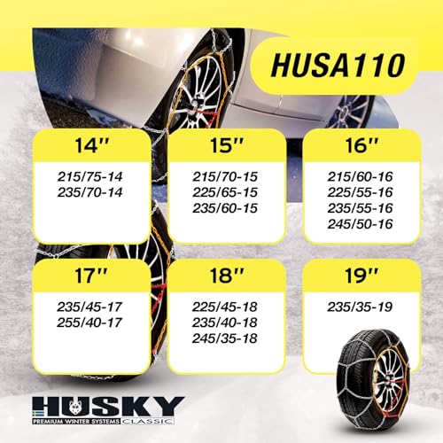 Cadenas de nieve eslabón 9 mm Husky Advance Sumex de acero cementado 6