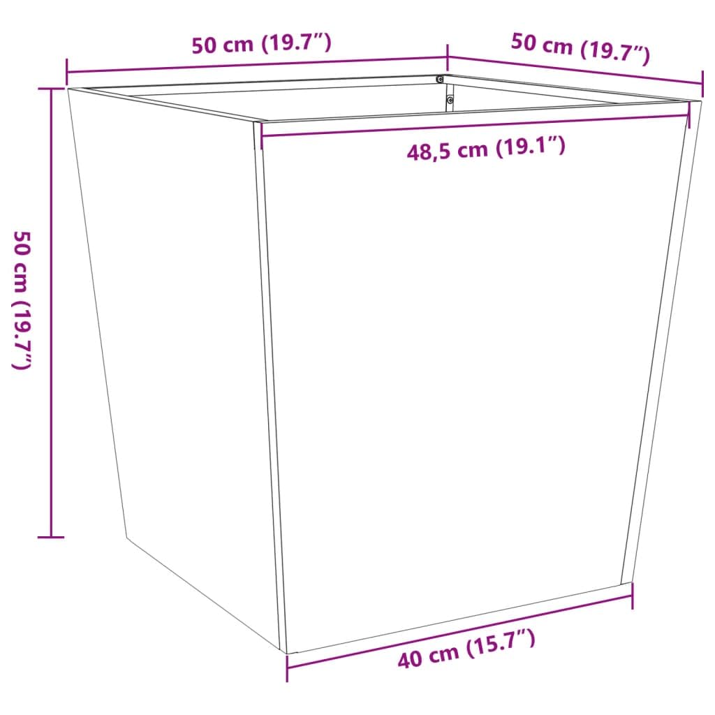 vidaXL Pflanzkübel 2 STK., Blumenkübel mit Boden, Pflanzkasten Pflanztopf für Garten Balkon Terrasse, Blumentopf Pflanzgefäß Blumenkasten, Anthrazit Stahl