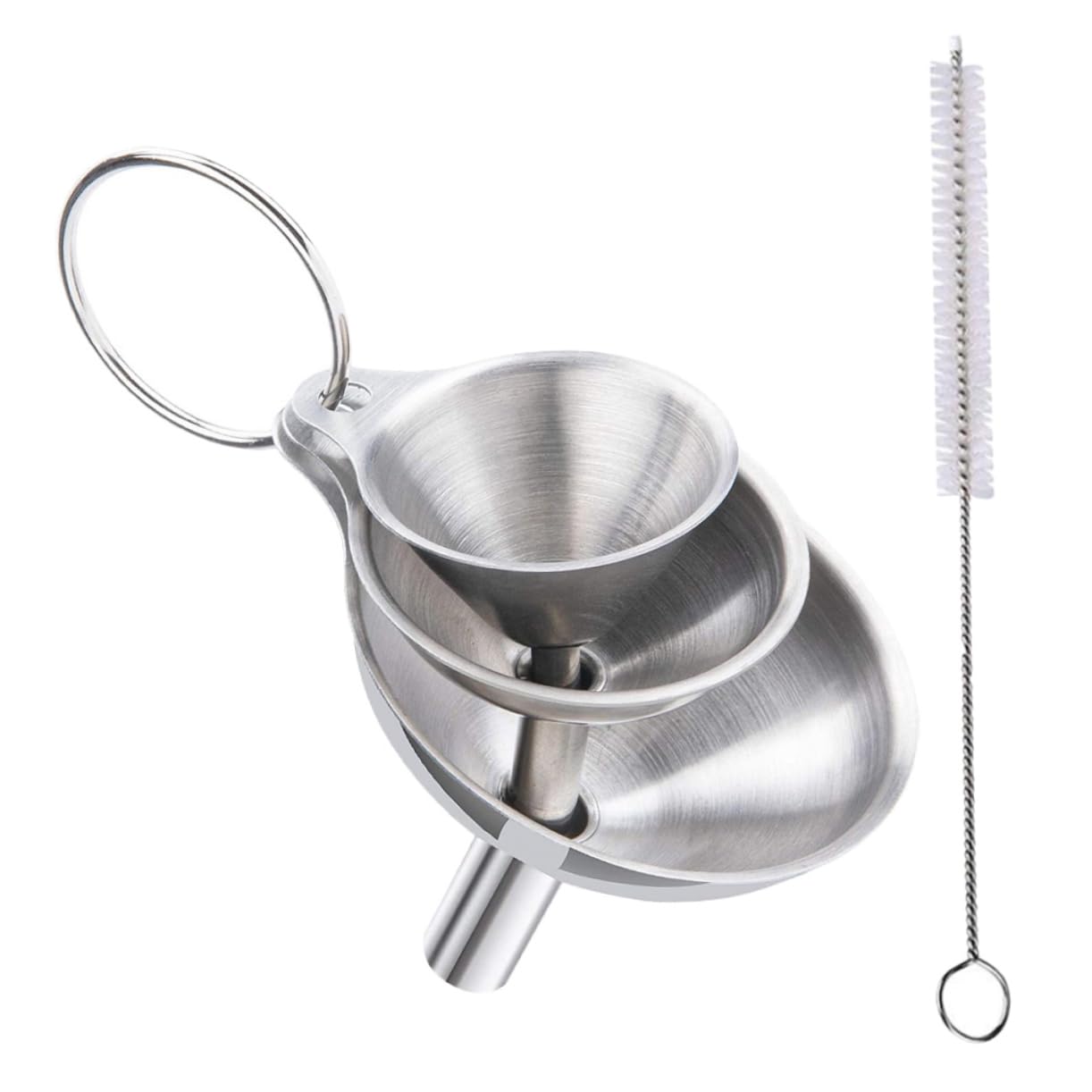 Embudo de Cocina de Acero Inoxidable 1 Set para Líquidos y Secos