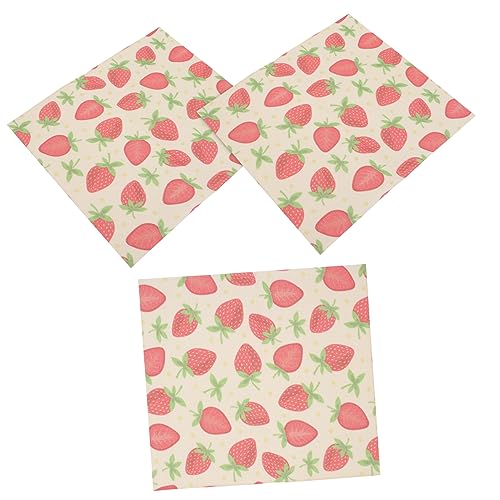 Ciieeo 3pezzi Panni Cera Api Riutilizzabili Per Confezionare Alimenti Pellicola Alimentare Ecologica Con Design Fragola Per Pasticcerie e Ristoranti