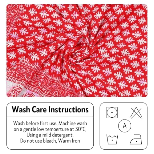Image of Opulent Collection Double Bedsheet with 2 Pillow Cover | 100% Cotton Bedsheets for Double Bed | Handloom Bedsheet | Size 86x90 inches | King Size (90X102 Inches) (Red, King)