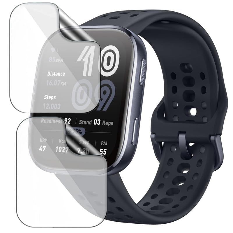 Image of 2-Pack Screen Protector for Amazfit Bip 6 1.97 inch Smartwatch - Flexible TPU Screen Guard, HD Clear, Anti Scratch, Bubble Free, Full Coverage Film - Not Tempered Glass