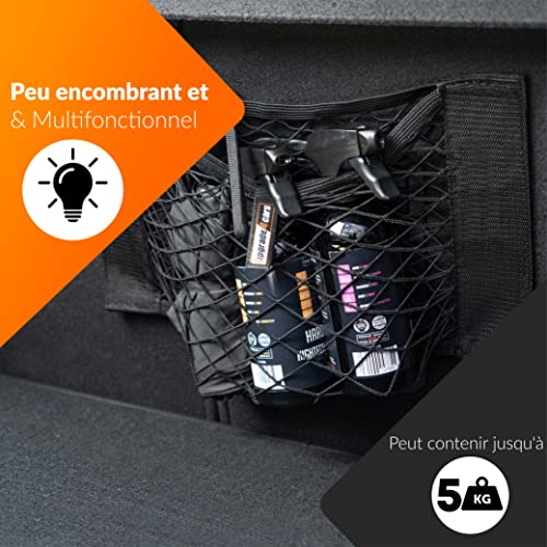 Filet de rangement de voiture 40 x 25 cm extensible et robuste - 4
