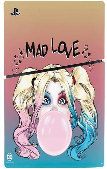 Skinit Decal Gaming Skin Compatible with PS5 Slim Digital Edition Bundle - Officially Licensed DC Comics Harley Quinn Mad Love Design