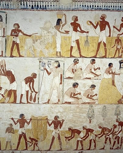 Peinture murale récolte et vannage du grain pour la décoration d'un salon chaleureux