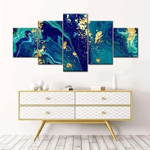 Impression sur toile marbre liquide et déco maison moderne 5 pièces