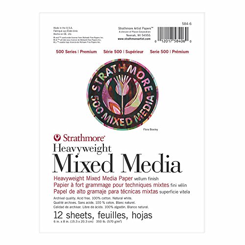 Strathmore 500 Series Heavyweight Mixed Media Pad 6"X8"-12 Sheets -62584600 by Strathmore - Used condition - US$9.39
