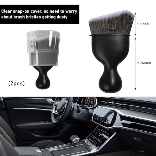 image for Ziciner 2 PCS Car Detailing Brush, Curved Soft Bristles Auto Removal D