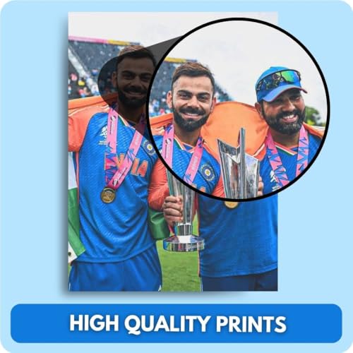 Image of Virat Kohli Poster (Set of 48) | King of Cricket Virat Posters (15 x10 cm) | Wall, Bedroom, Living room | Cricket Posters | World Cup | RCB | Glue Dots Included