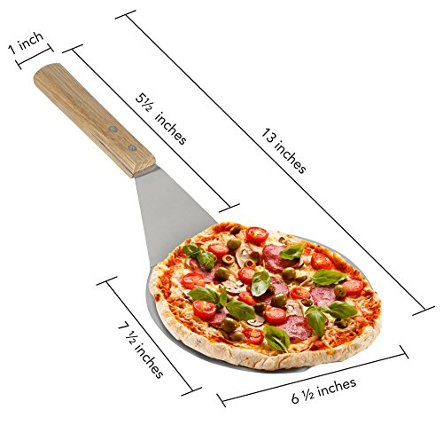 Extra-Large Stainless Steel Wide Spatula Turner with Strong Wooden Handle - Dishwasher Safe Kitchen Utensil - Heavy Duty Oversized Metal Lifter for Grilling, Cooking, Baking Cake & Cookies pancake - Thumbnail 6