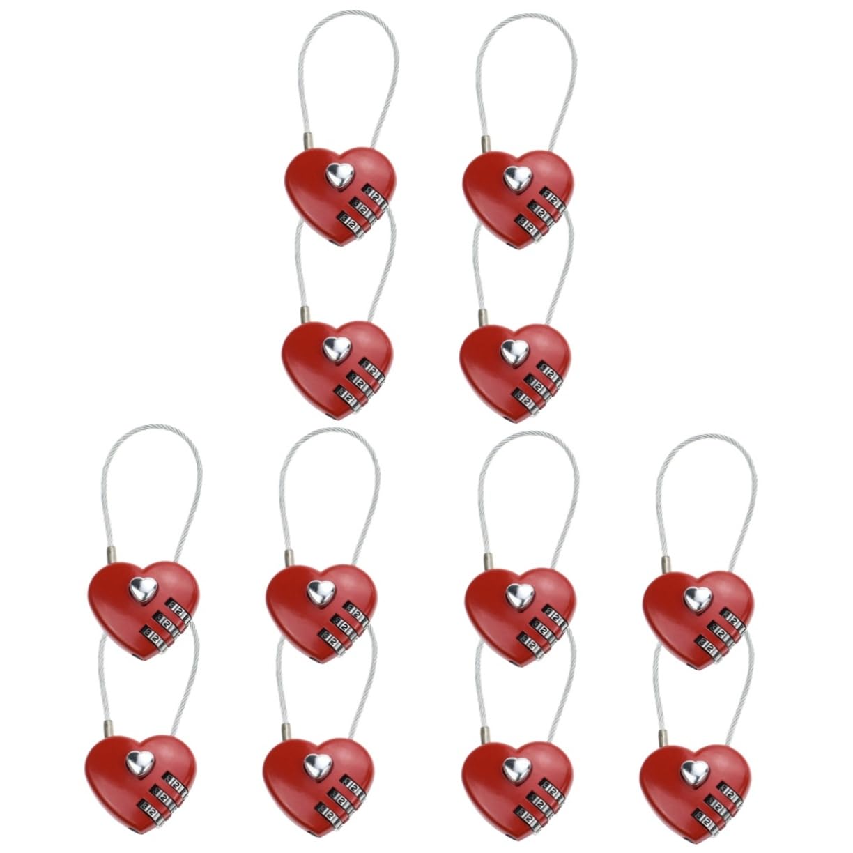HEMOTON 3 Set Di Lucchetto A Combinazione Doganale Con Password Lucchetto Concentrico Per Valigie Rosso Facile Da Usare 4 Pezzi*3