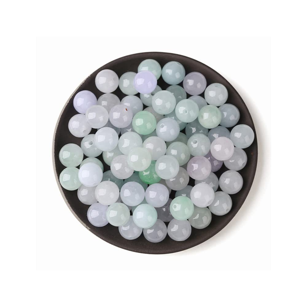 UBERMingUBERMing 30 Pcs Semi Precious Loose Beads 8mm Natural Emerald Beads Round Gemstones Crystal Bead Craft Kit for Jewelry Making Bracelet Necklace - Hole: 1mm
