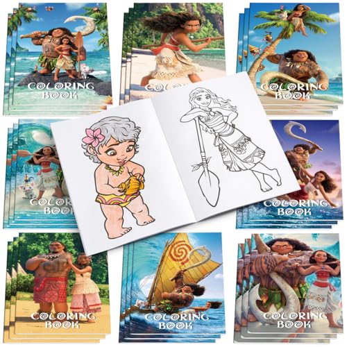 Articoli per feste di compleanno di Moana, 24 libri da colorare per regali di compleanno di Moana, sacchetti regalo, premi in classe, 8 stili