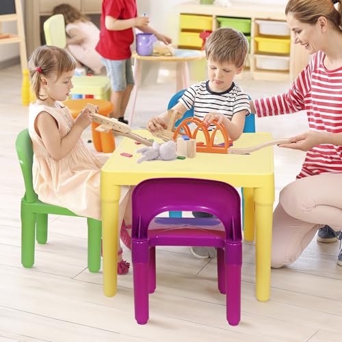 Zeny Kids Plastic Table And 4 Chairs Set thumb #2