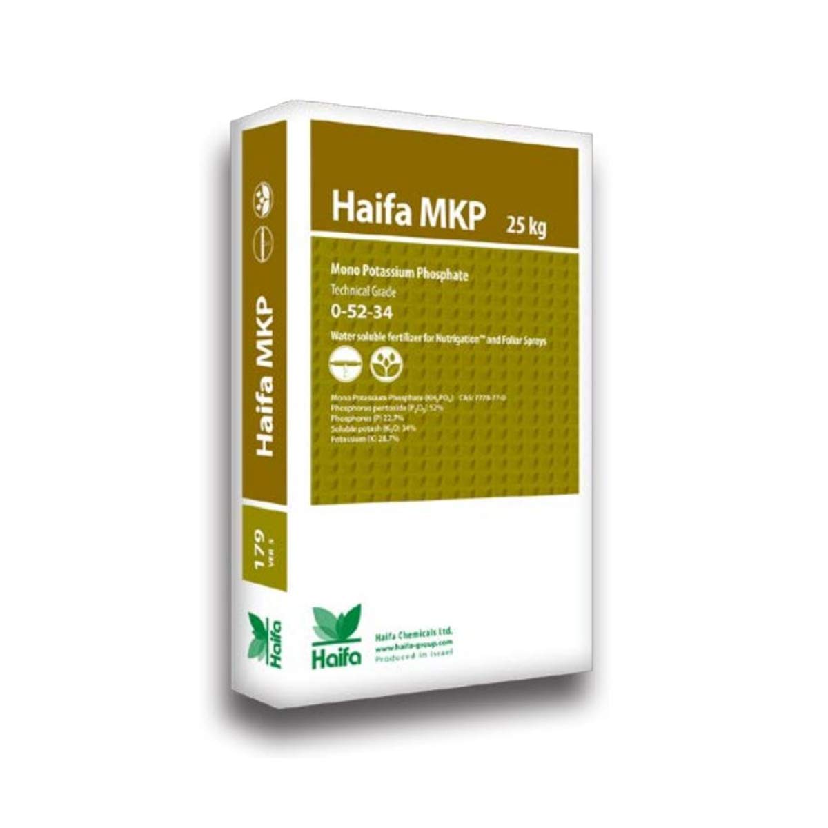 HAIFA MKP Fosfato Monopotassico Tecnico concime fogliare e per fertirrigazione PK 52.34 concime 25 kg
