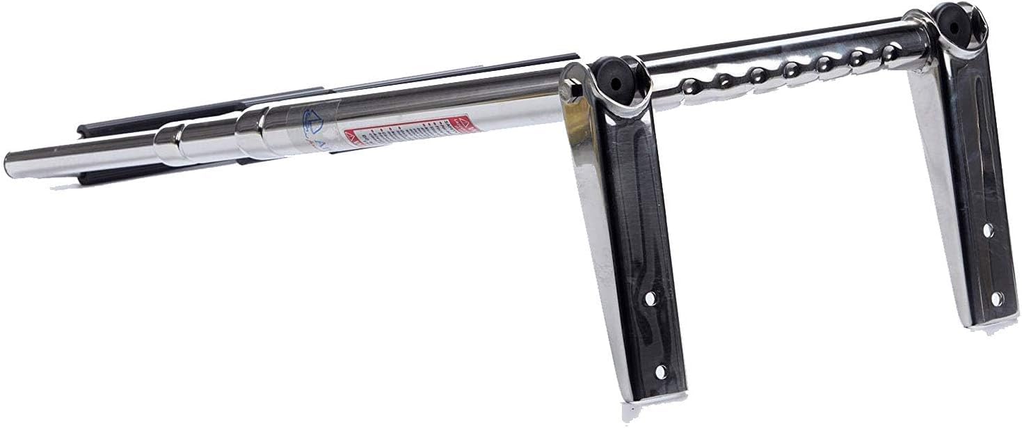 Amarine Made 3 Step Telescoping Swim Marine Boat Ladder Stainless with Built in Handle