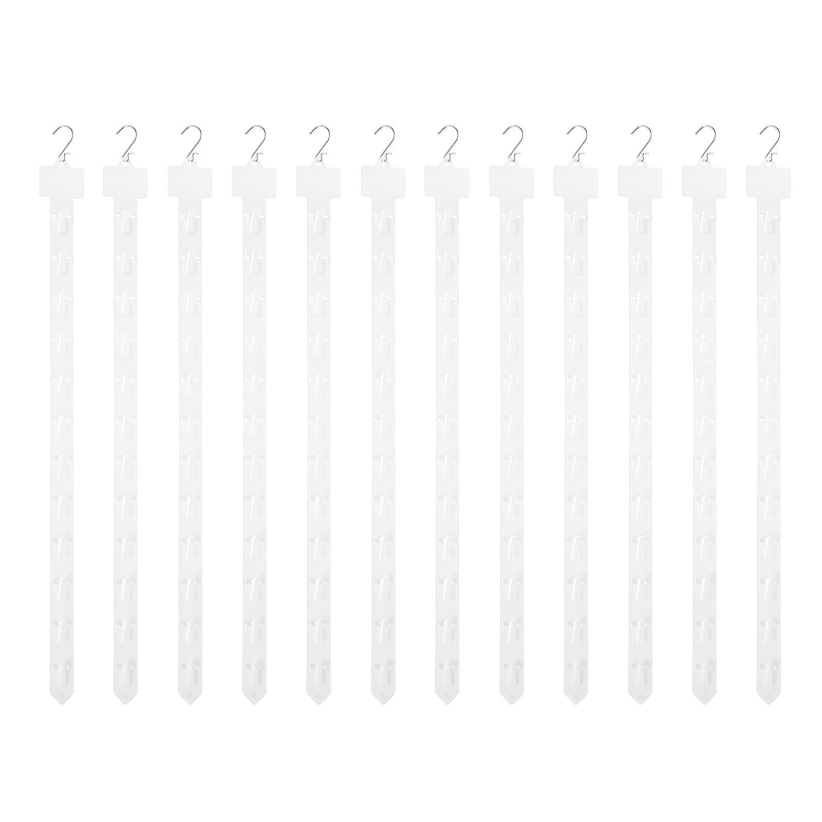 QUARKZMAN 12 Pezzi Strisce Appendibili Con Gancio A S, 62.5 cm Supporti In Plastica Con Etichetta Per Esposizione Negozio Casa Organizzatore Sacchetti Snack, Bianco