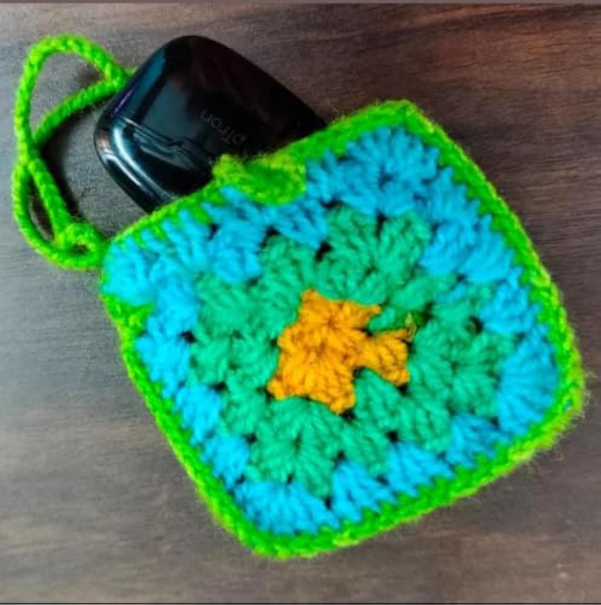 Cute Crochet Green Floral Mini Pouch, Handmade Zipper Pouch for Accessories