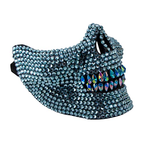Western F.a.s.h.i.o.n Rhinestone Skull Half Mask