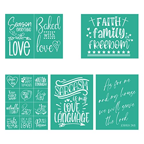 BOOLOOEN Silk Screen Stencil Self-Adhesive Mesh Stencil Chalk Screen Printing Transfer Washable Reusable Can be Used for Home 8.5 * 11 inches (5pcs)