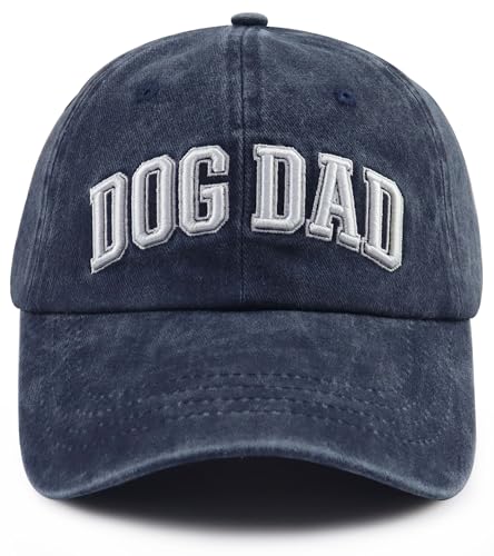 Image of Dog Dad Hats for Men, Funny Cotton 3D Embroidered Dog Lover Baseball Cap