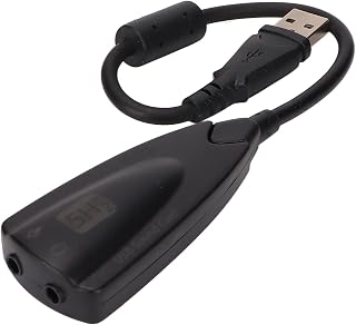 USB Sound Card, PC Sound Card Dual Channel Voice Synchronization 12Mbps Transfer Rate for OS for for 98SE/ME/2000/XP/Server2003/Vista
