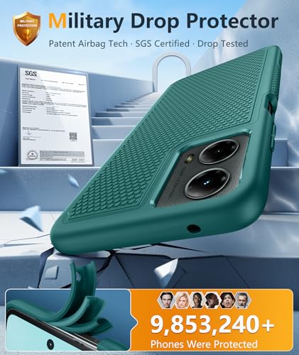 Image of FNTCASE for Motorola Moto G-5G-2024 Case: Dual Layer Heavy Duty Cell Phone Protective Cover Shockproof Rugged with Non-Slip Textured - Military Drop Protection Bumper Tough Case (Green)