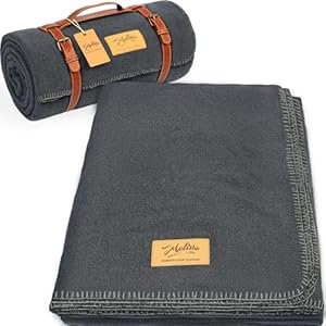 100% Wool Blanket, 62″ x 86″, Warm, Thick, Washable, Military Wool Blanket, Great for Camping, Outdoors, Sporting Events, Survival Kits