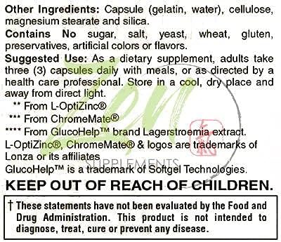 Miniatura 4 de Zen Supplements - Soporte de glucosa con ChromeMate, GlucoHelp, Vanadilo y Hierbas Ginkgo Biloba, Arándano, Gymnema, Cardo Mariano, Alcachofa y