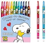 COLORS-IN-MOTION 'Peanuts' Crayons 12 Count Color Set