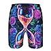 Men & Boys Fit Swim Trunks for Beach Athletic Hiking Quick Dry Drawstring Essentials Half Pants with Pockets Lining, Beachwear Trippy Magic Flowers Rose Art Fashion Swim Trunks