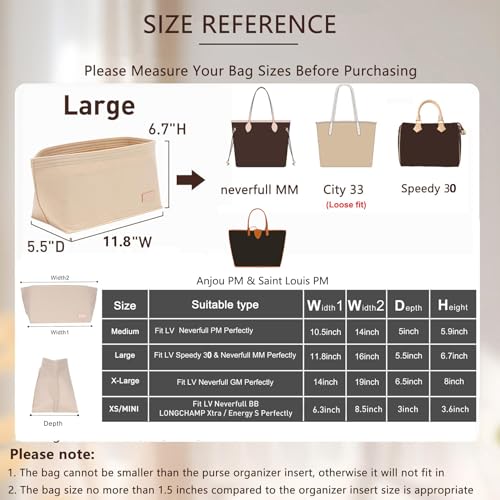 OAikor Tote Bag Organizer Insert