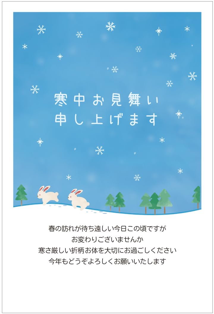 Amazon | 寒中見舞いハガキ 10枚 切手付き官製はがき アルファプリント