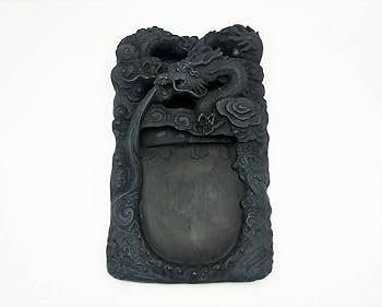 Amazon.co.jp: 硯 中国端渓硯 墨林珍賞 庚辰年甲午書鑑蔵 龍 22cm×37cm
